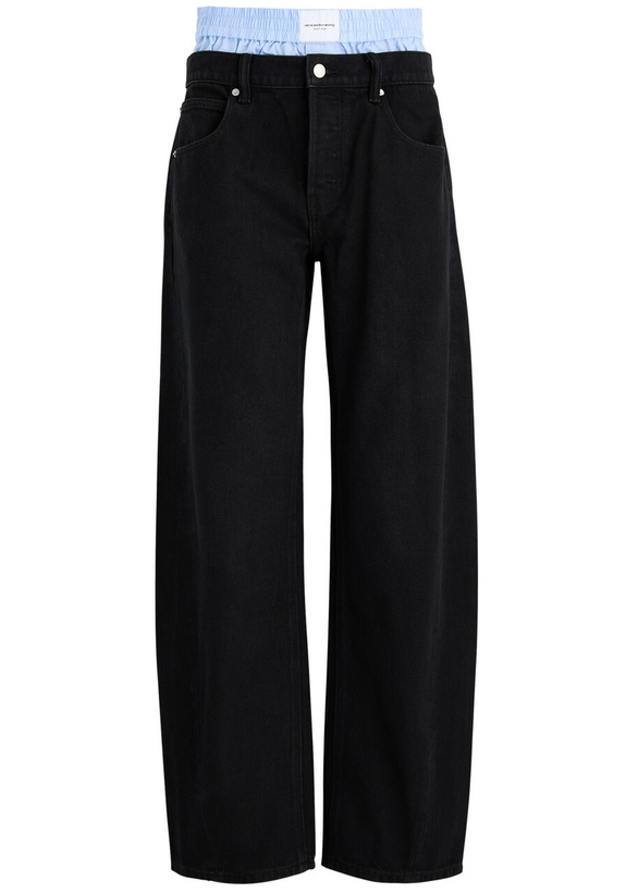 Photo: Alexanderwang.t Boxer-effect Barrel-leg Jeans Black
