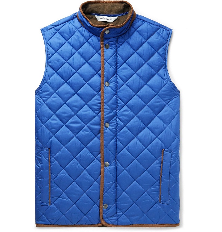 Photo: Peter Millar - Essex Suede-Trimmed Quilted Shell Gilet - Blue