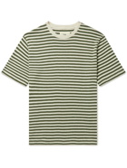 Folk - Striped Slub Cotton T-Shirt - Green