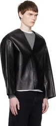 Entire Studios Black Minimal Leather Jacket