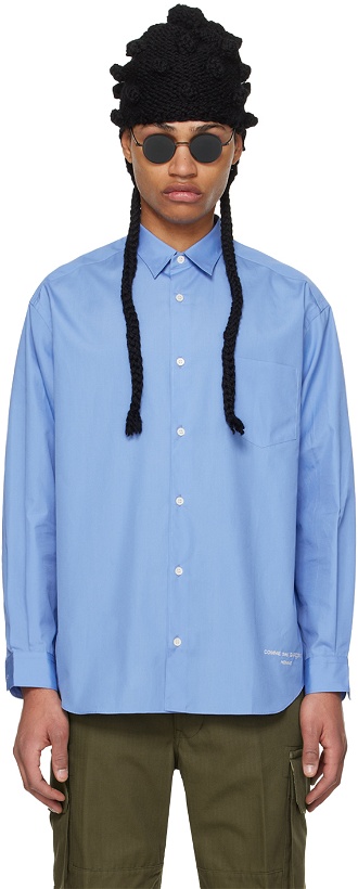 Photo: Comme des Garçons Homme Blue Embroidered Shirt