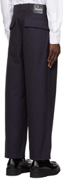 Wooyoungmi Navy Pleated Trousers