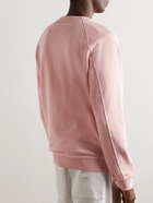 Stone Island - Logo-Appliquéd Garment-Dyed Cotton-Jersey Sweatshirt - Pink