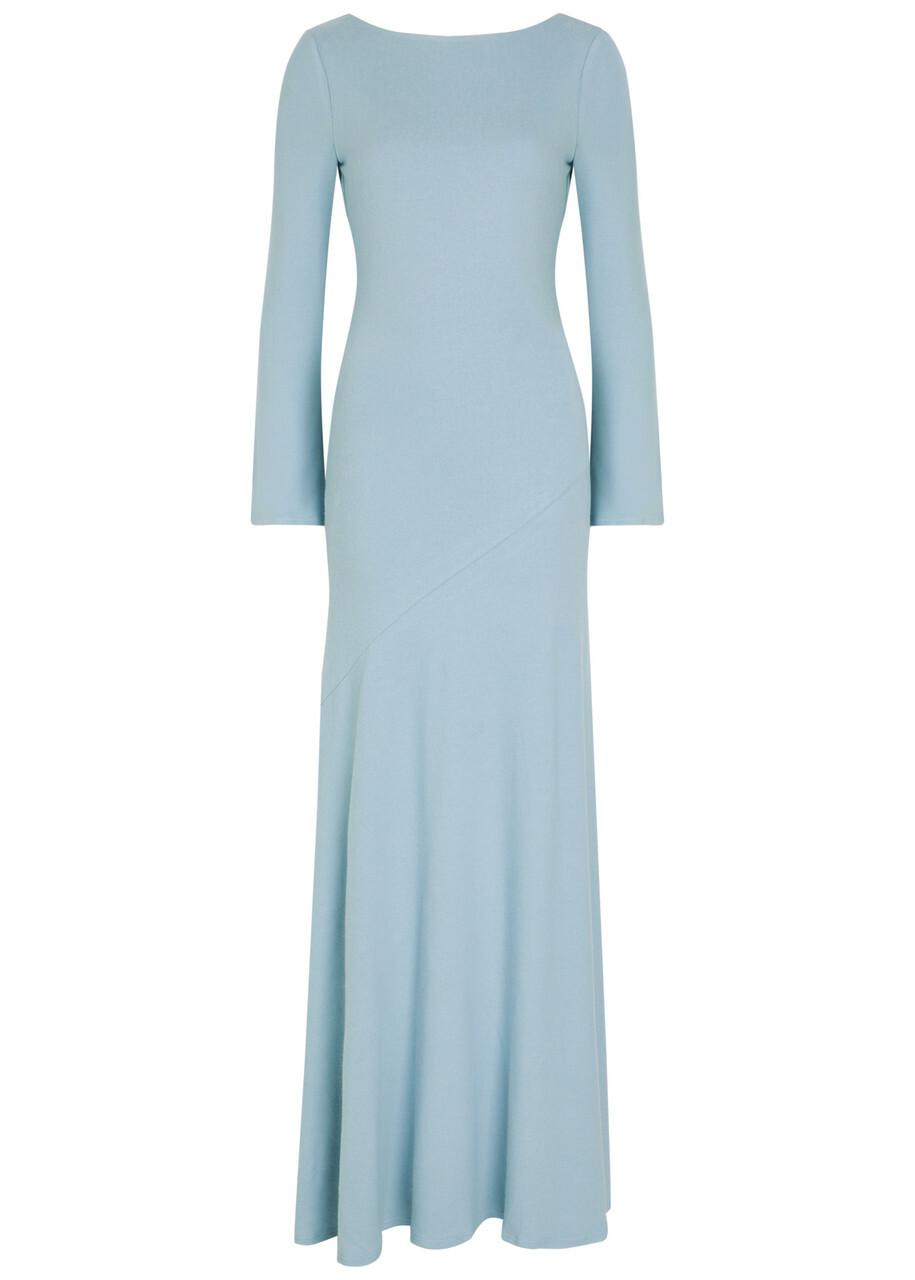 Reformation Florence Knit Maxi Dress Light Blue