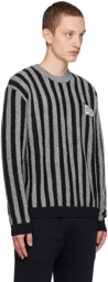 Maison Kitsuné Black & Gray Striped Sweater