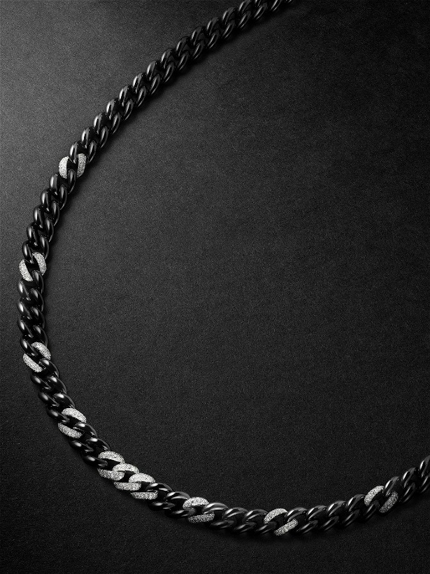 Photo: SHAY - White and Blackened Gold Diamond Necklace