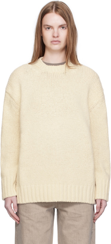Photo: Arch The Off-White Basic Round Neck Knit Sweater