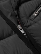 Moncler - Grosgrain-Trimmed Logo-Appliquéd Quilted Shell Down Jacket - Black