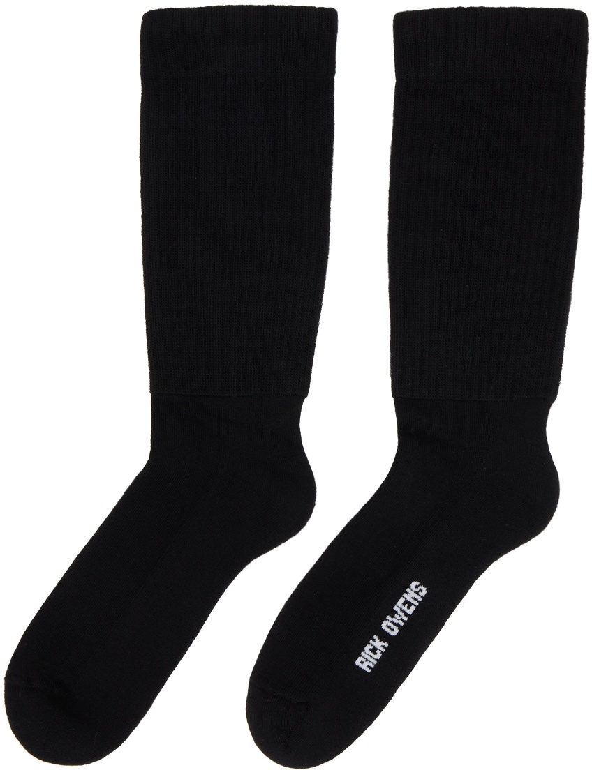 Rick Owens Black Logo Socks Rick Owens