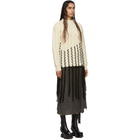 Loewe Off-White and Black Alpaca and Wool Long Woven Fringe Sweater