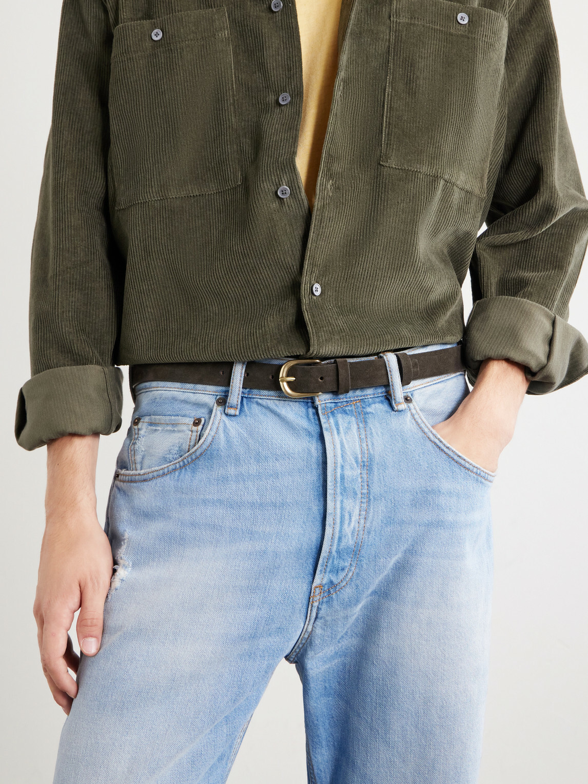 Mr P. - 2.5cm Suede Belt - Brown