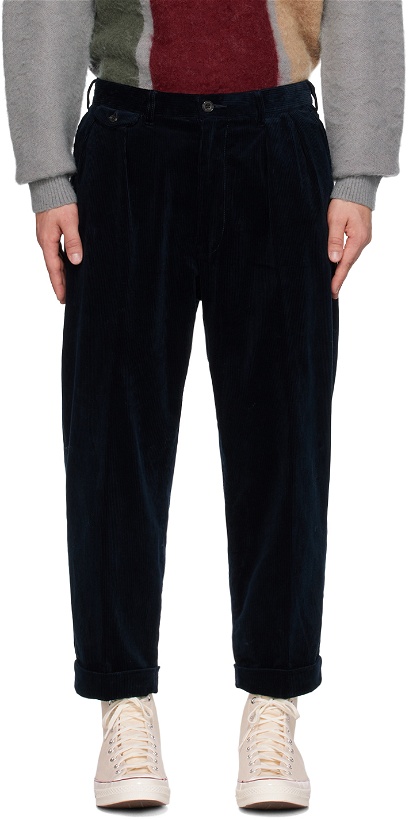 Photo: BEAMS PLUS Navy Pleated Trousers