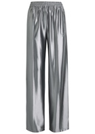 Alexanderwang.t Relaxed Logo-embroidered Satin Track Pants Silver