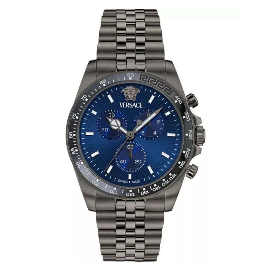 Versace Greca Chrono Wave Quartz Blue Dial Mens Watch VE0H00625
