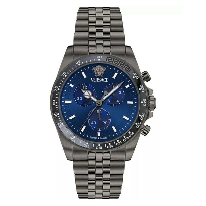 Photo: Versace Greca Chrono Wave Quartz Blue Dial Mens Watch VE0H00625