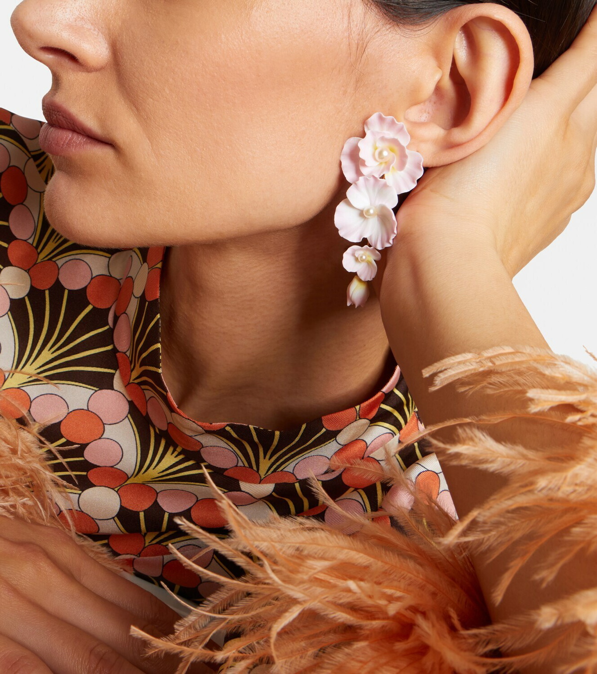 Jennifer Behr Mariam embellished floral drop earrings