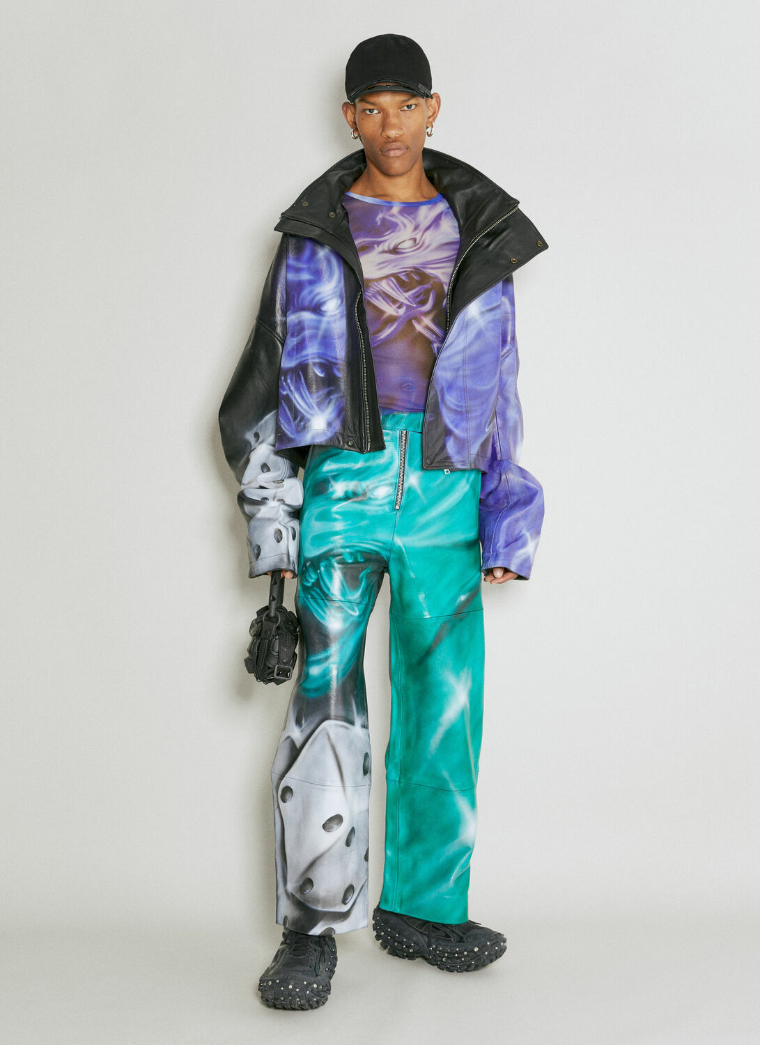 Gerrit Jacob Oversized High Neck Leather Jacket