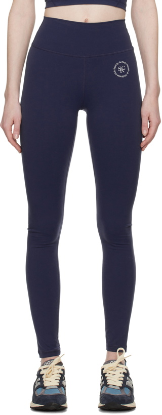 Photo: Sporty & Rich Navy High-Waisted Leggings