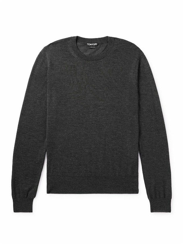 Photo: TOM FORD - Slim-Fit Cashmere and SIlk-Blend Sweater - Gray