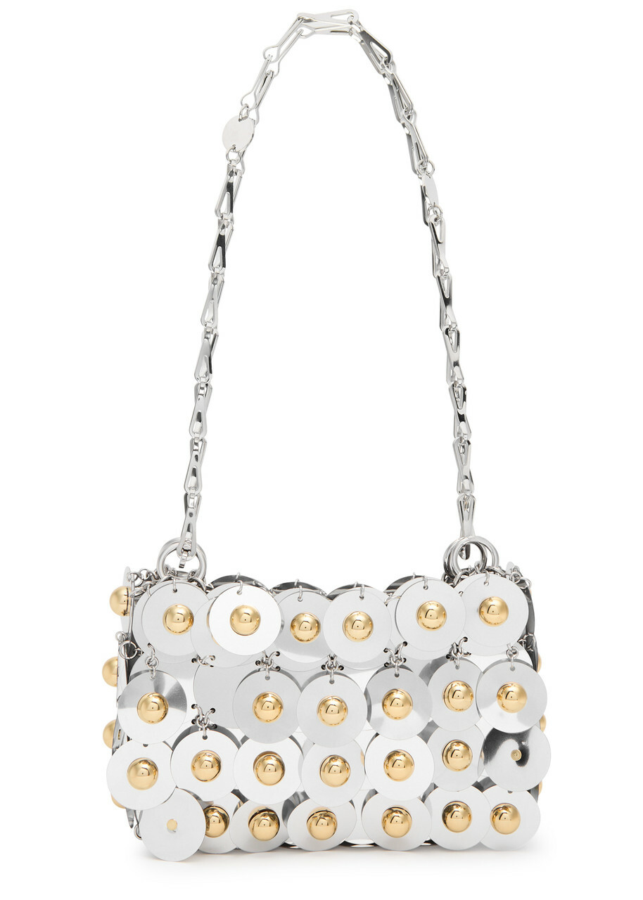 Sparkle Nano sequined shoulder bag in silver - Rabanne