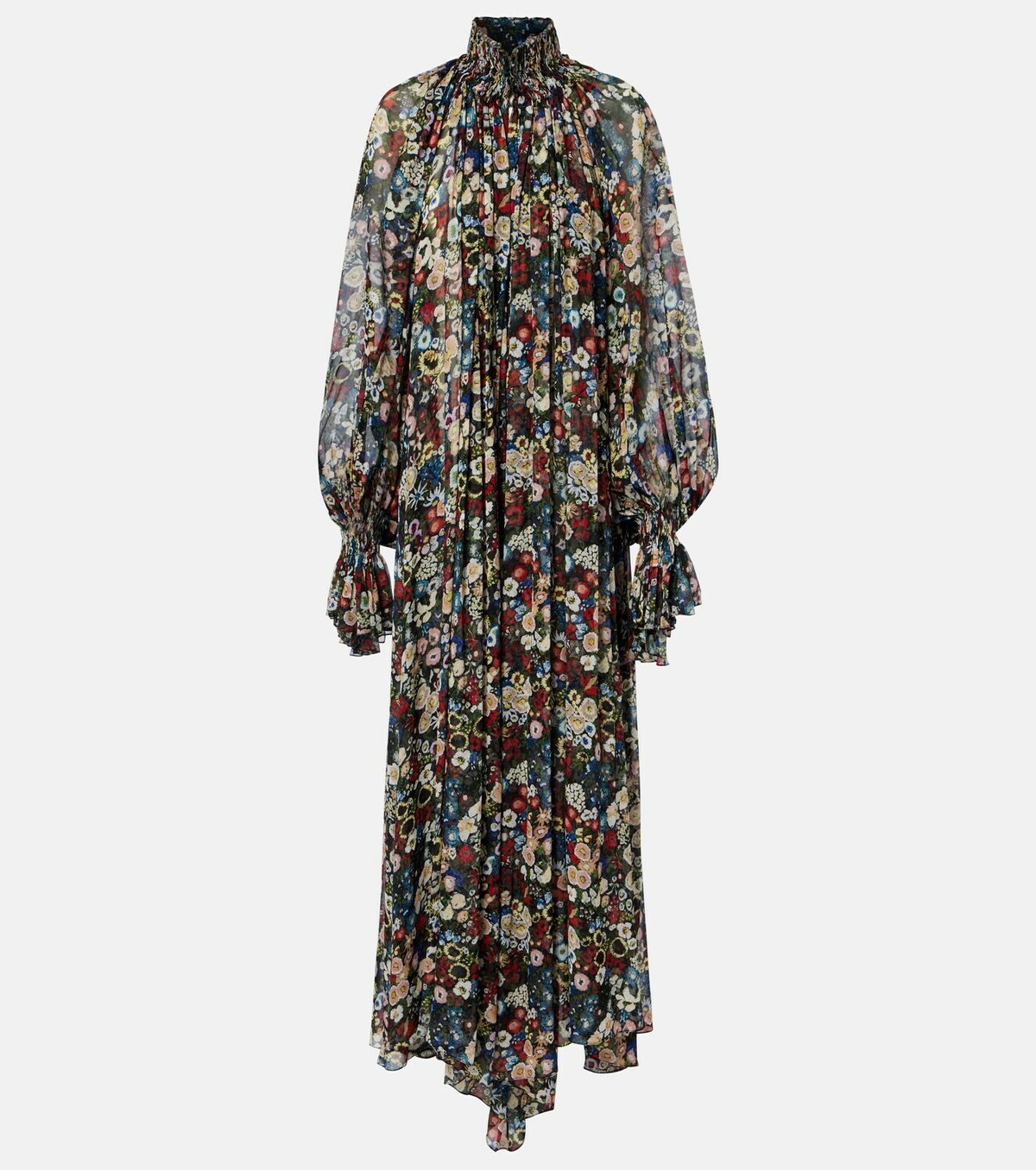 Khaite Edgar floral silk tulle maxi dress