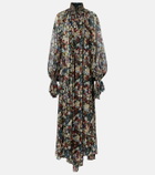 Khaite Edgar floral silk tulle maxi dress