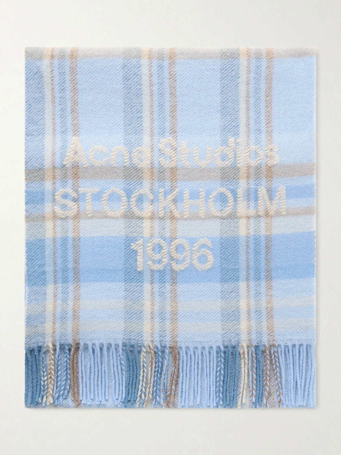Acne Studios - 1996 Fringed Checked Wool-Blend Scarf