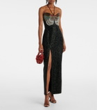 Clio Peppiatt Mariposa embellished halterneck gown