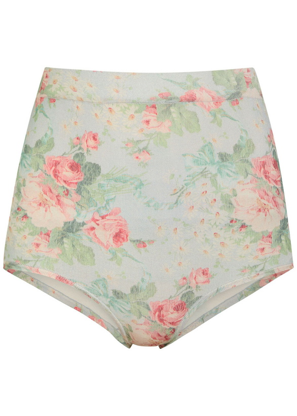 Photo: Simone Rocha Floral-print Stretch-knit Briefs Multi Floral