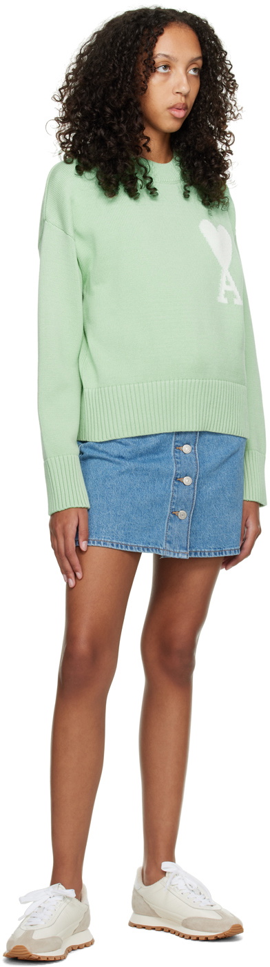 AMI Paris Green Ami De Cœur Sweater