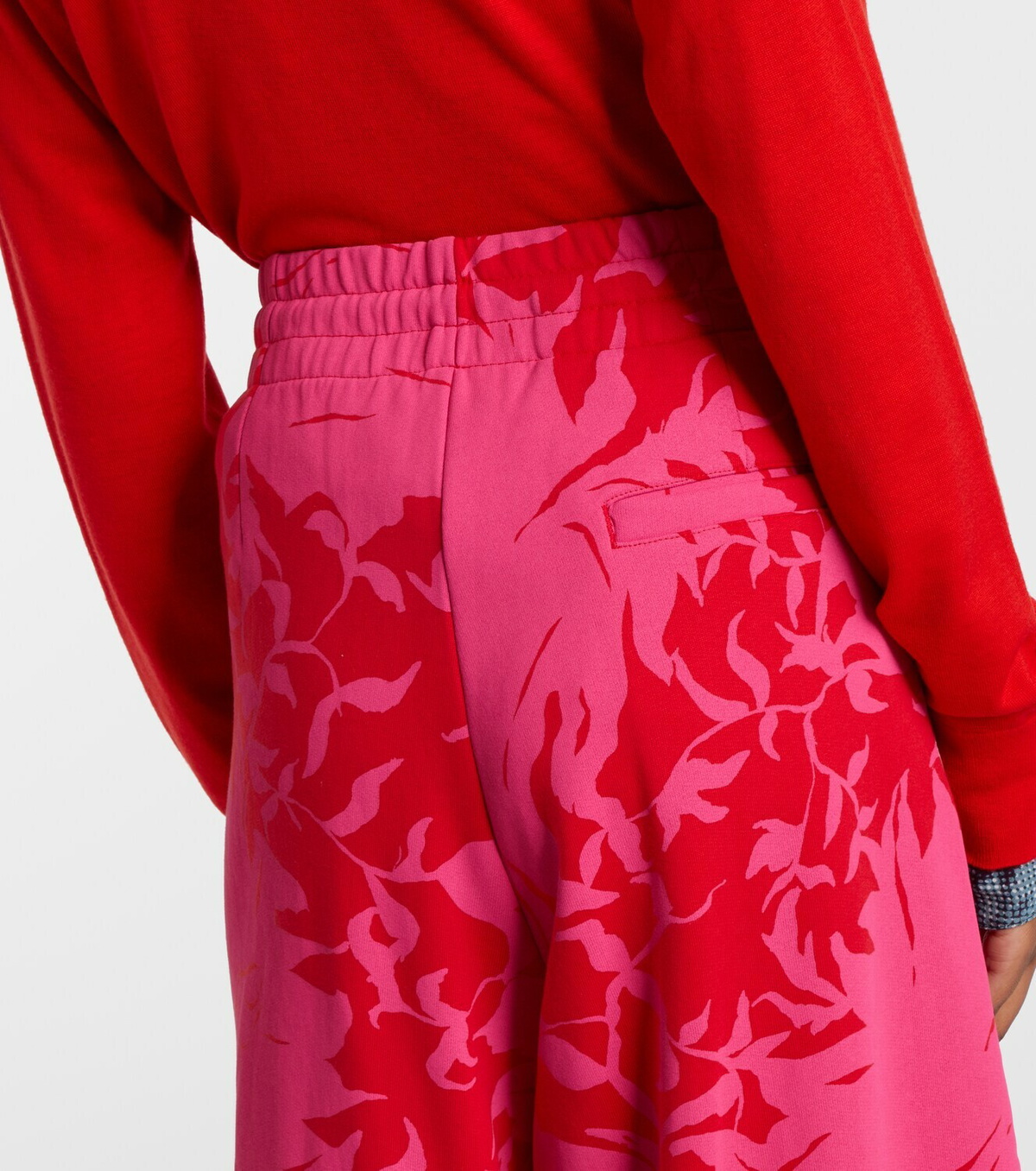 Dries Van Noten Floral pleated cotton jersey sweatpants