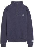 Gallery Dept. Logo Half-zip Cotton Sweatshirt Navy