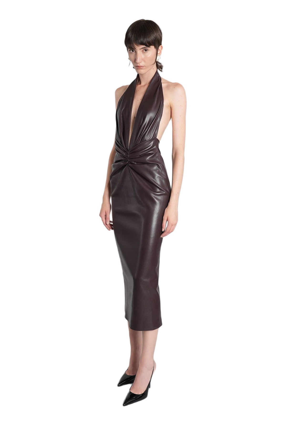 The Andamane Zendaya Dress In Bordeaux Polyester