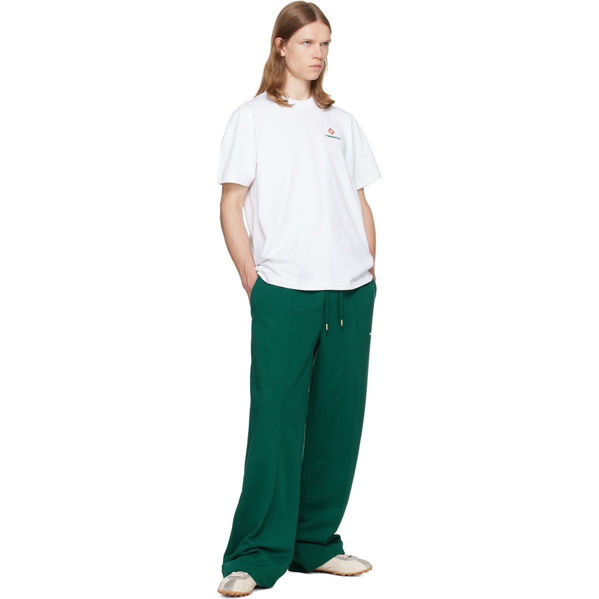 Casablanca White Sport Type Oversized Short Sleeve T‑shirt