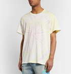 AMIRI - Logo-Flocked Tie-Dyed Cotton-Jersey T-Shirt - Yellow