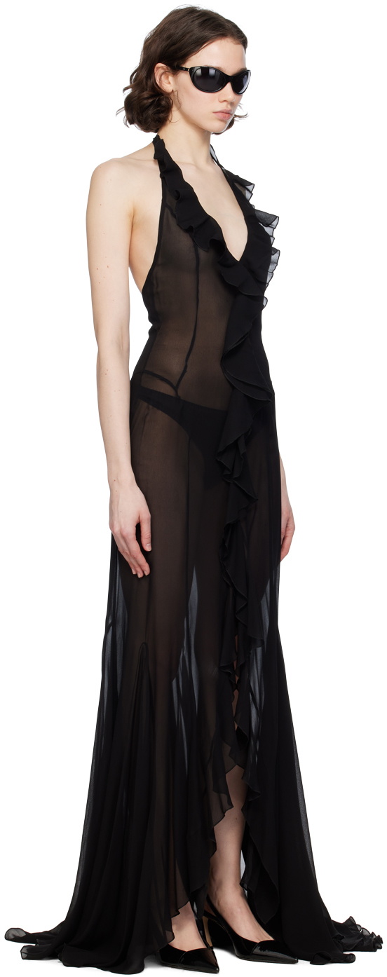 MISBHV Black Ruffled Maxi Dress