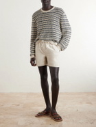 FRAME - Straight-Leg Cotton-Canvas Drawstring Shorts - Neutrals