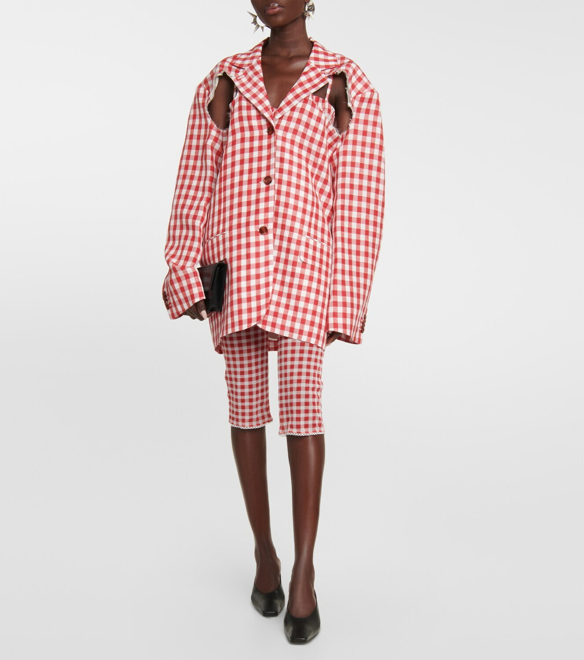 Acne Studios - Gingham-print knee-length leggings