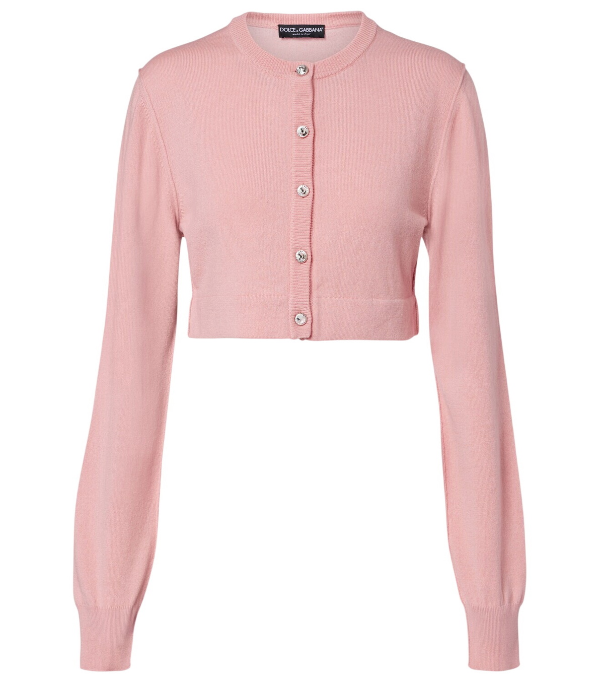 DOLCE & GABBANA - Rib Knit Silk Crop Sweater Dolce & Gabbana