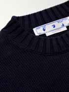 Off-White - Logo-Jacquard Cotton-Blend Sweater - Black