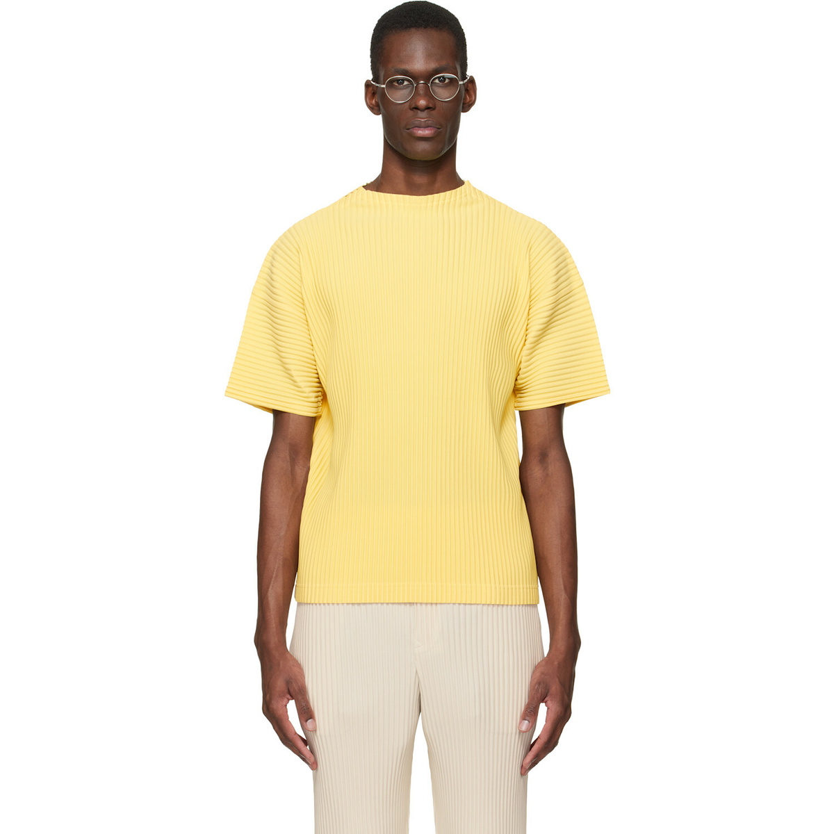 HOMME PLISSÉ ISSEY MIYAKE Gray Basics Long Sleeve T-Shirt Homme
