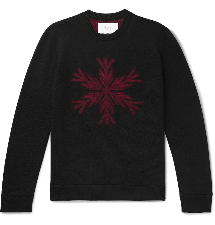Photo: Aztech Mountain - Snowflake-Intarsia Merino Wool Sweater - Black