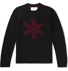 Aztech Mountain - Snowflake-Intarsia Merino Wool Sweater - Black