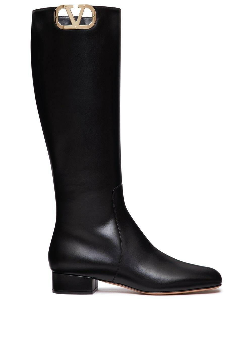 VALENTINO GARAVANI - Vlogo Type Leather Boots Valentino Garavani