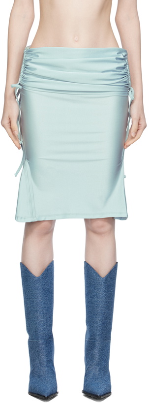 Photo: Emily Watson Blue Fluted Pencil Midi Skirt