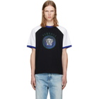 Versace Black & White Printed Cotton Jersey Regular T-shirt