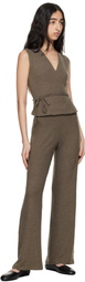 LESET Brown Lauren Wide Leg Lounge Pants