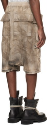 Rick Owens DRKSHDW Gray Temple Creatch Pods Denim Cargo Shorts