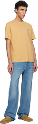 Maison Kitsuné Yellow Barista Fox Patch Relax T-shirt