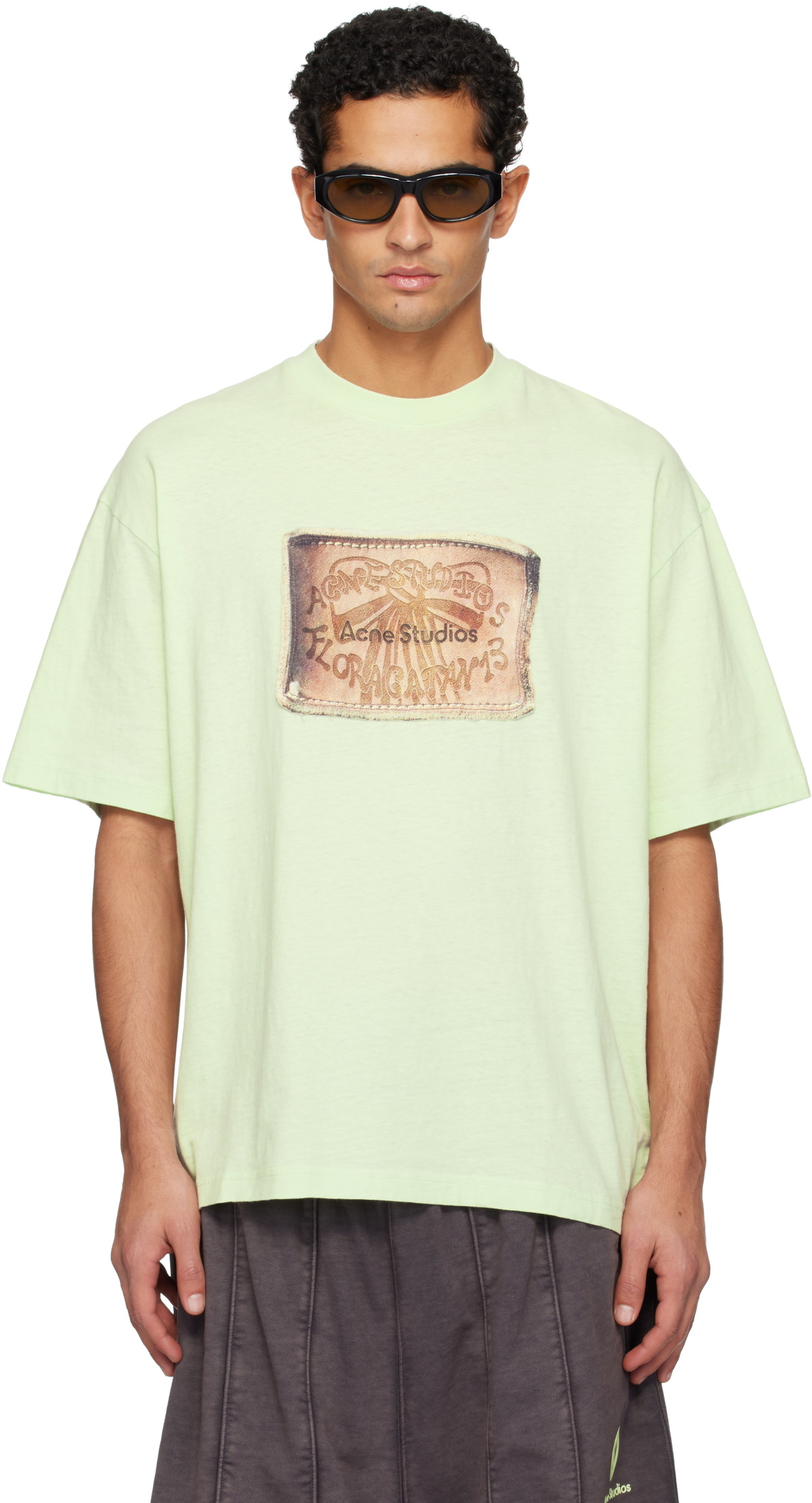 Acne Studios Men's Everest Sports T-Shirt in Ivory White Acne Studios
